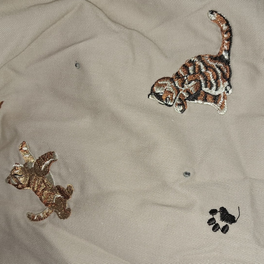 NWT Cat Embroidered withbling zip-up Jacket - Picture 3 of 4